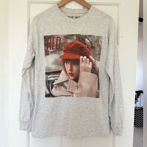 Medium - RED Taylor’s Version Gray Long Sleeve shirt TS Taylor Swift merch